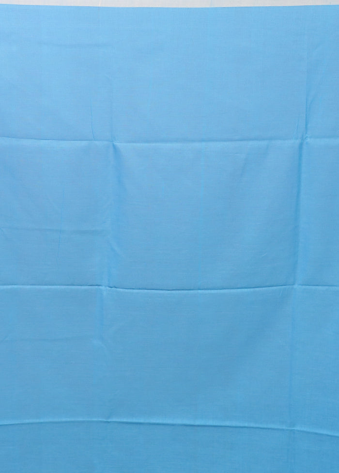 Blue Matka Silk Saree With Blouse Piece