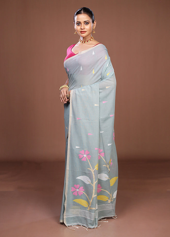 Green Matka Silk Saree With Blouse Piece