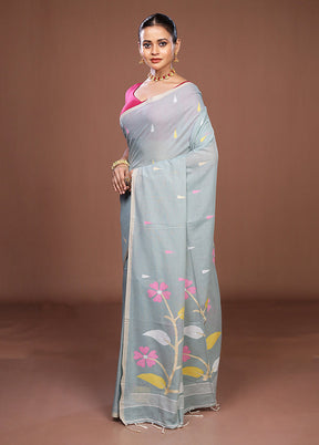 Green Matka Silk Saree With Blouse Piece