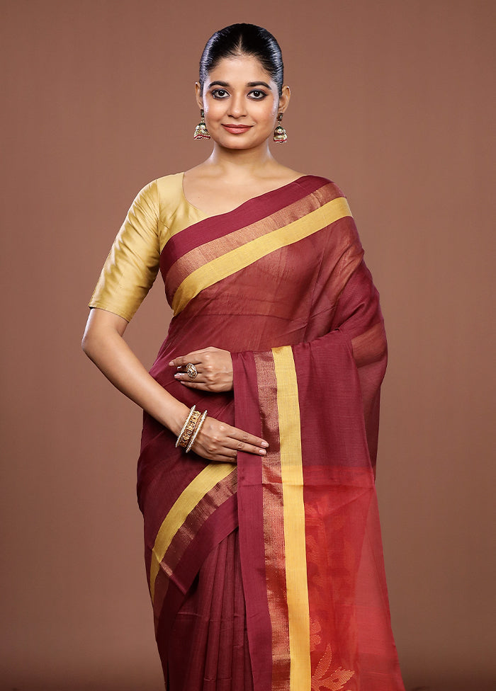 Pink Matka Silk Saree With Blouse Piece