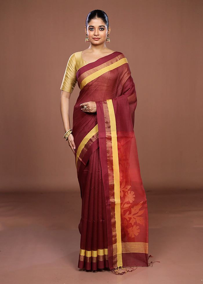 Pink Matka Silk Saree With Blouse Piece