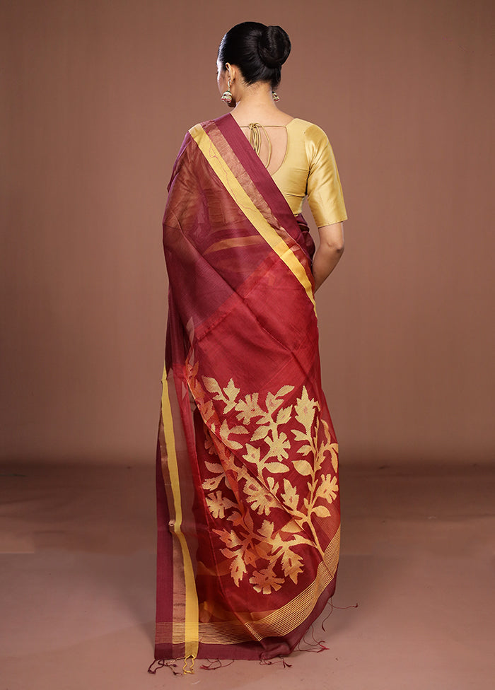 Pink Matka Silk Saree With Blouse Piece