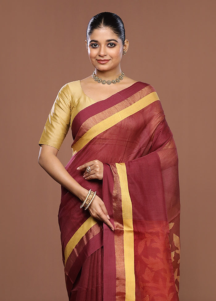 Pink Matka Silk Saree With Blouse Piece