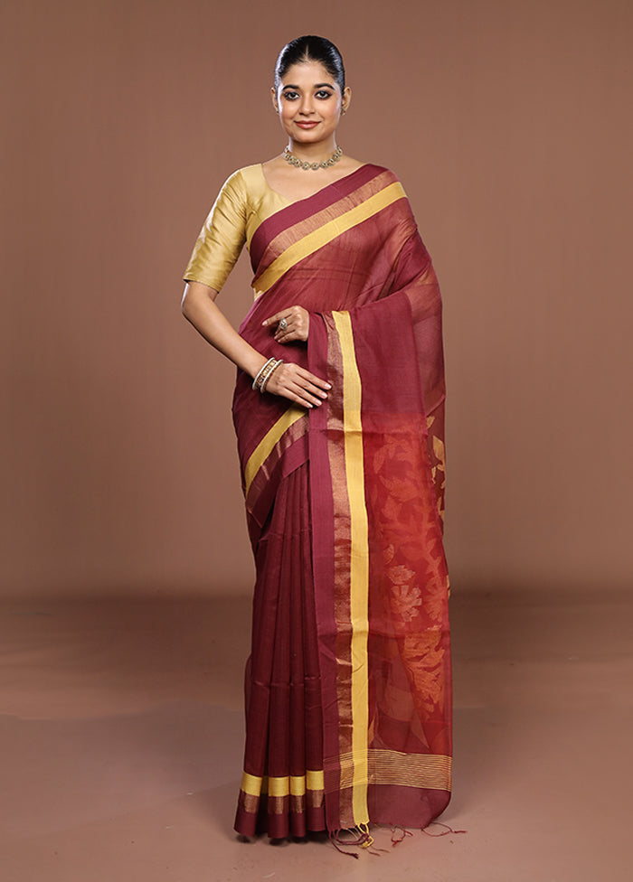 Pink Matka Silk Saree With Blouse Piece