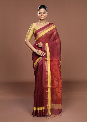 Pink Matka Silk Saree With Blouse Piece