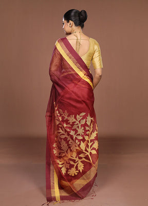Pink Matka Silk Saree With Blouse Piece