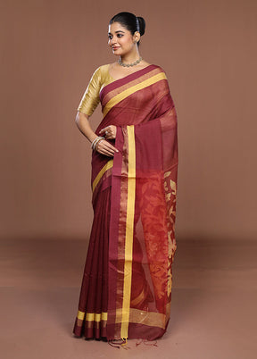 Pink Matka Silk Saree With Blouse Piece