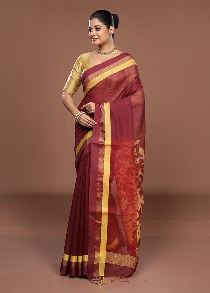 Pink Matka Silk Saree With Blouse Piece