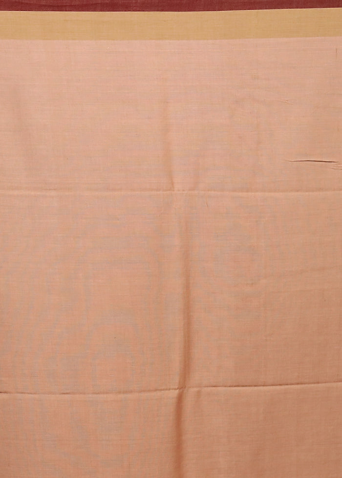 Cream Matka Silk Saree With Blouse Piece