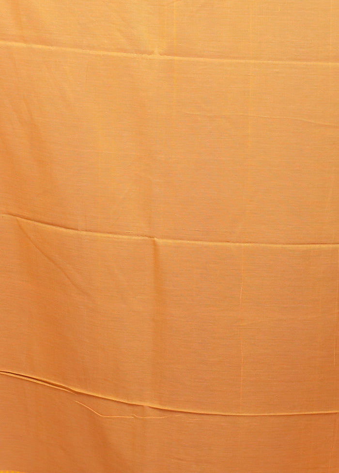 Orange Matka Silk Saree With Blouse Piece