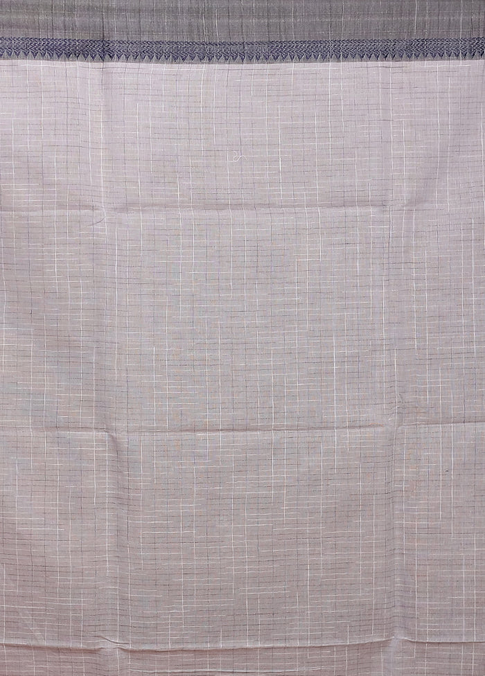 Grey Matka Silk Saree With Blouse Piece