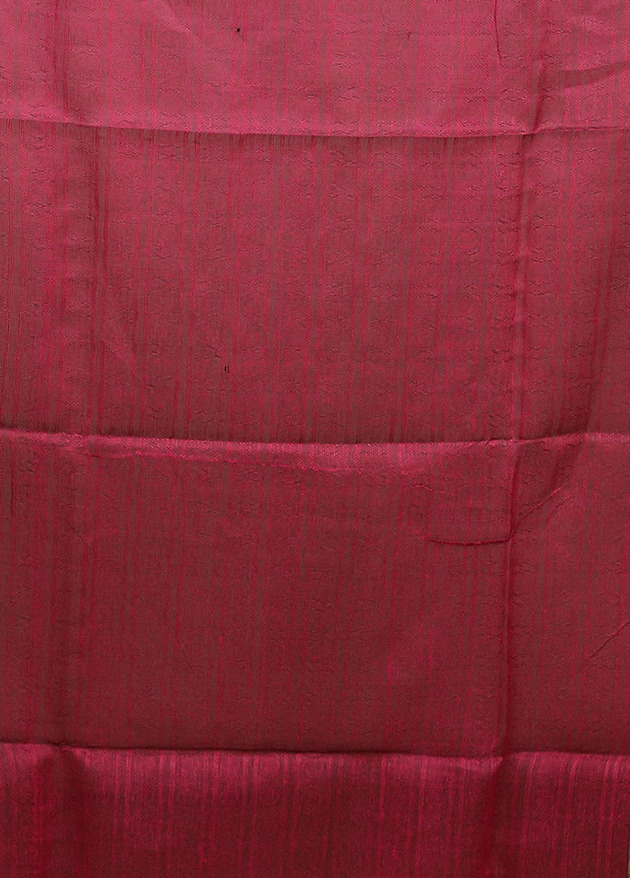 Grey Handloom Matka Pure Silk Saree With Blouse Piece
