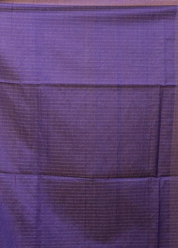 Blue Matka Silk Saree With Blouse Piece
