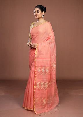Pink Matka Silk Saree With Blouse Piece
