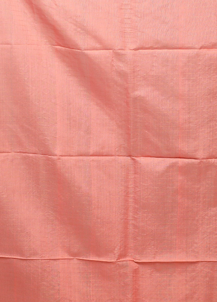 Pink Matka Silk Saree With Blouse Piece