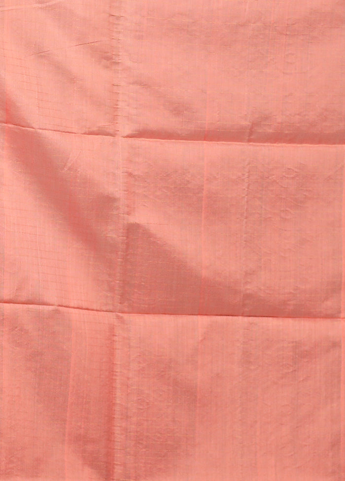 Pink Matka Silk Saree With Blouse Piece