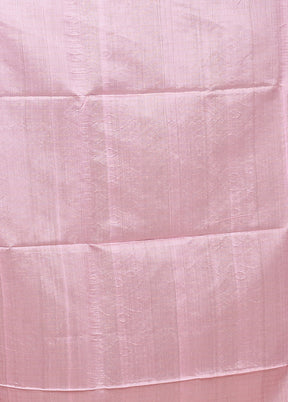 Pink Matka Silk Saree With Blouse Piece