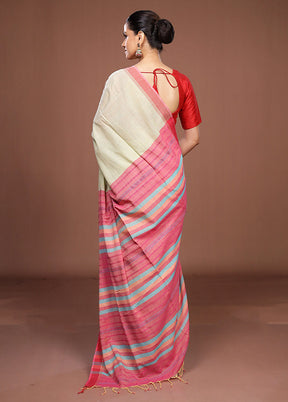 Green Matka Silk Saree With Blouse Piece