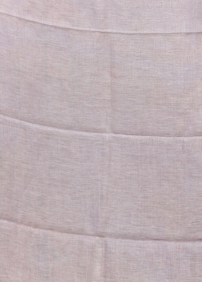 Grey Linen Silk Saree With Blouse Piece