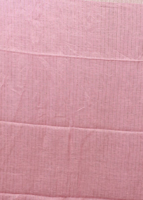 Pink Linen Silk Saree With Blouse Piece