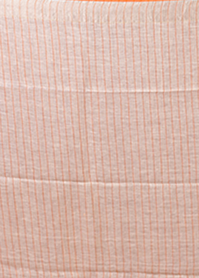 Pink Linen Silk Saree With Blouse Piece