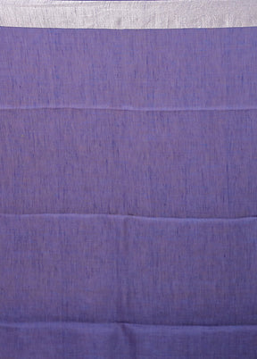 Blue Linen Silk Saree With Blouse Piece
