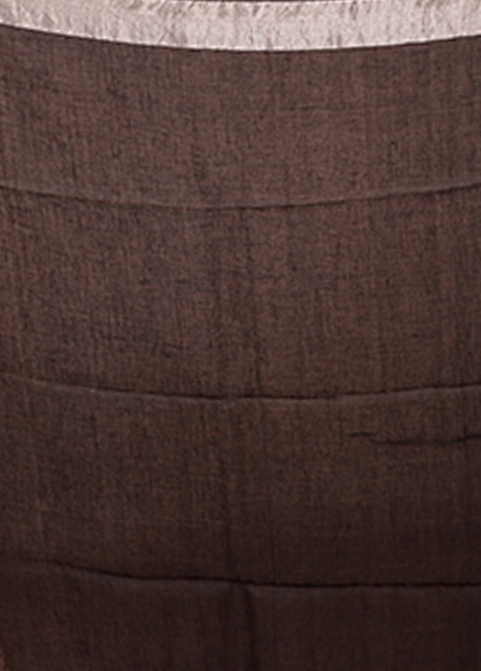 Black Linen Silk Saree With Blouse Piece