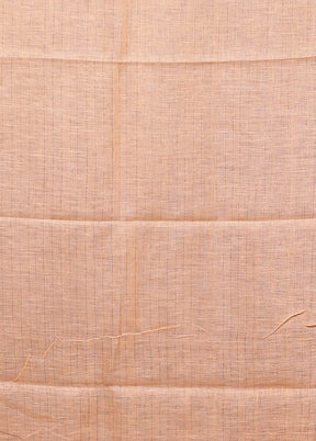 Peach Linen Silk Saree With Blouse Piece