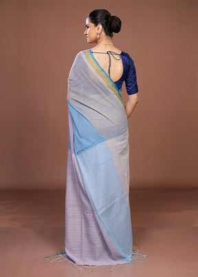 Grey Matka Silk Saree With Blouse Piece