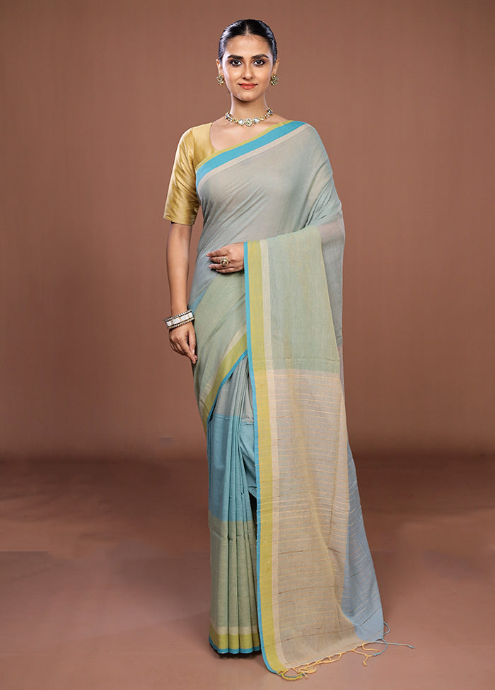 Green Matka Silk Saree With Blouse Piece