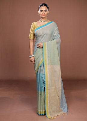 Green Matka Silk Saree With Blouse Piece