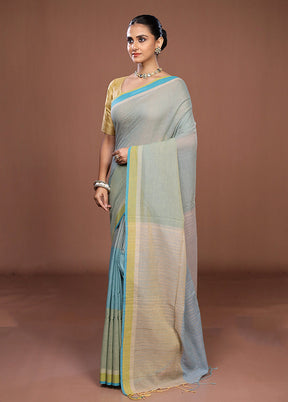 Green Matka Silk Saree With Blouse Piece