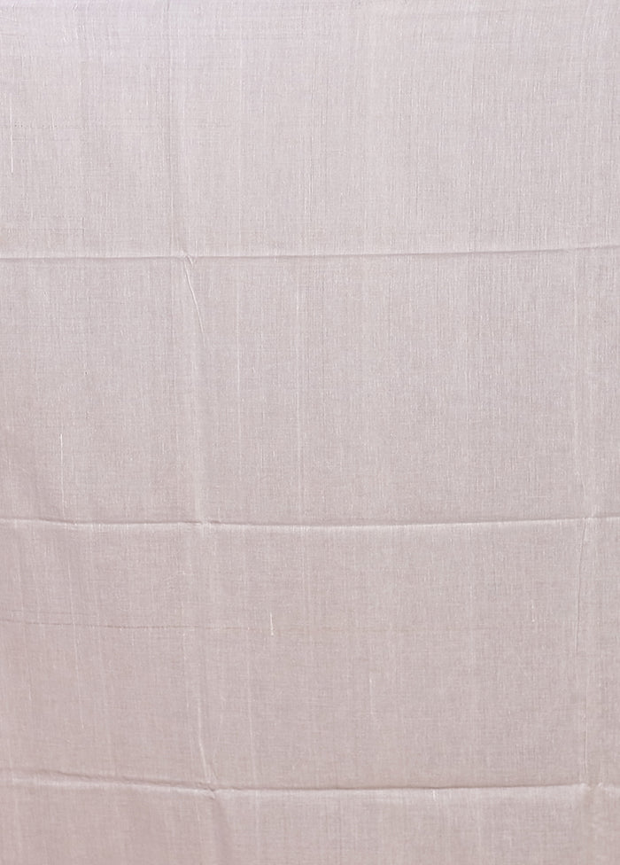 White Matka Silk Saree With Blouse Piece