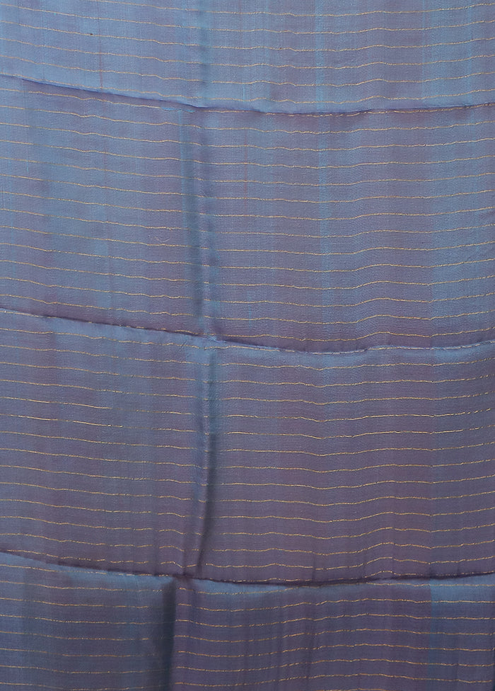 Purple Handloom Matka Pure Silk Saree With Blouse Piece