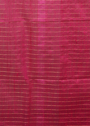 Pink Handloom Matka Pure Silk Saree With Blouse Piece