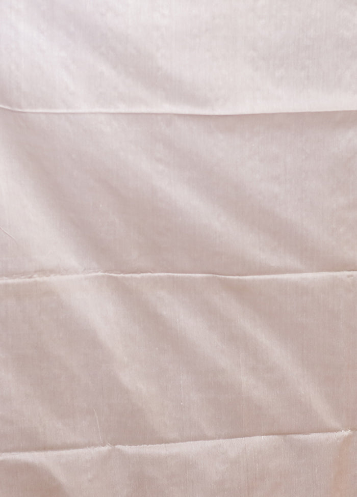 Pink Linen Silk Saree With Blouse Piece