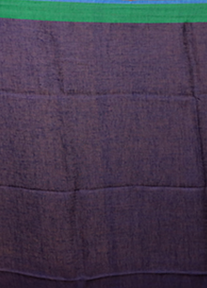 Blue Linen Silk Saree With Blouse Piece