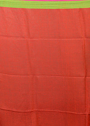 Red Linen Silk Saree With Blouse Piece