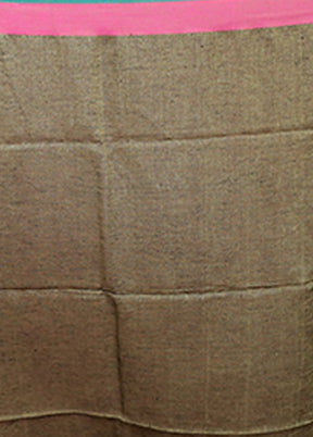Brown Linen Silk Saree With Blouse Piece