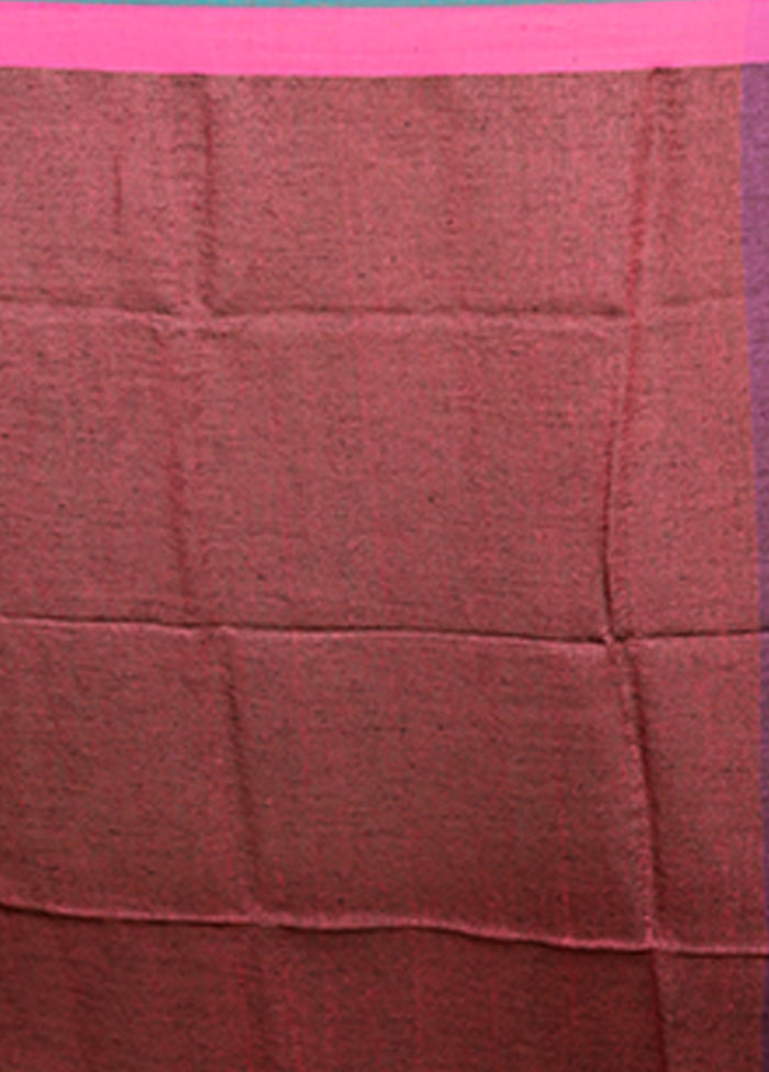 Purple Linen Silk Saree With Blouse Piece