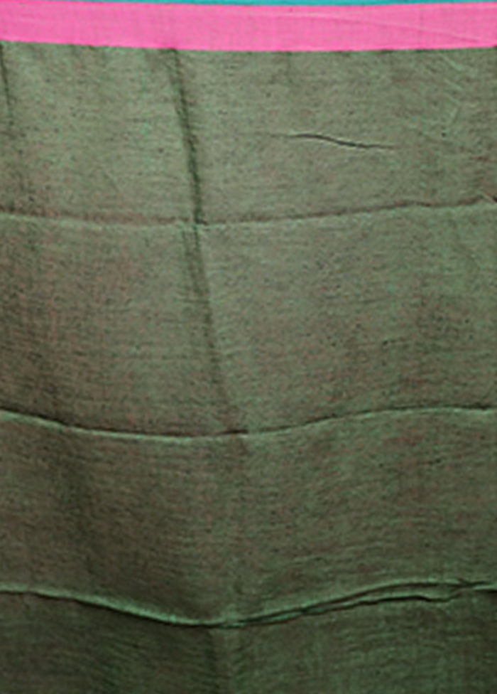 Yellow Linen Silk Saree With Blouse Piece