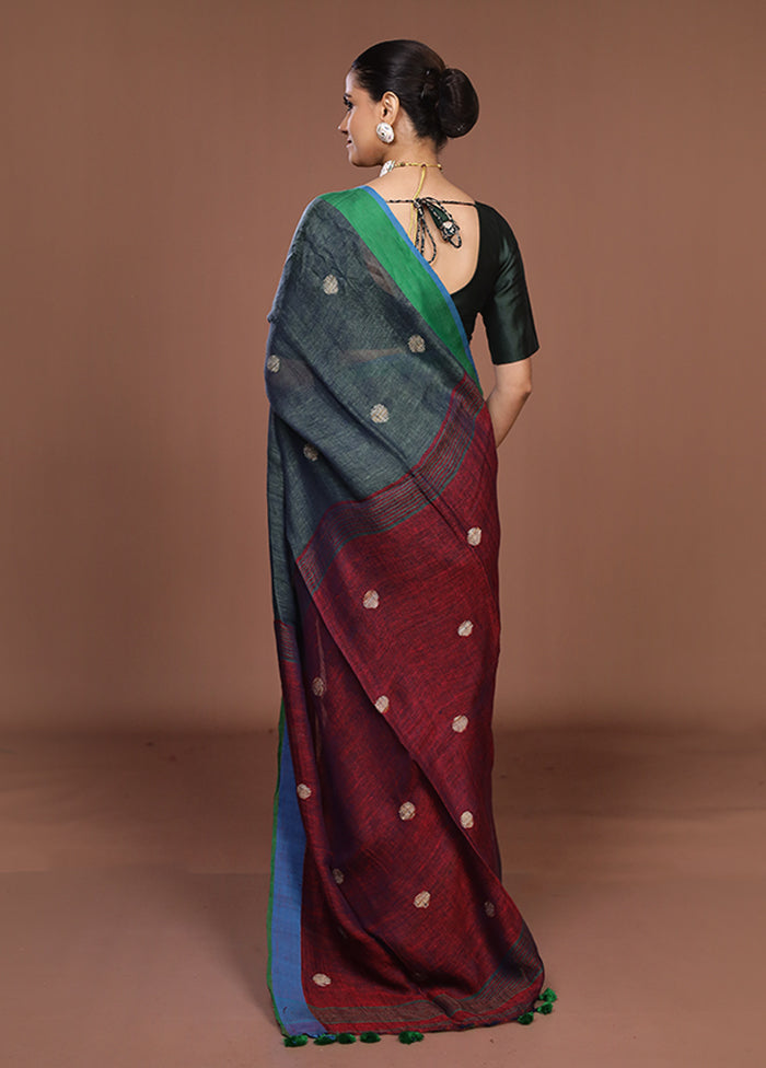 Yellow Linen Silk Saree With Blouse Piece