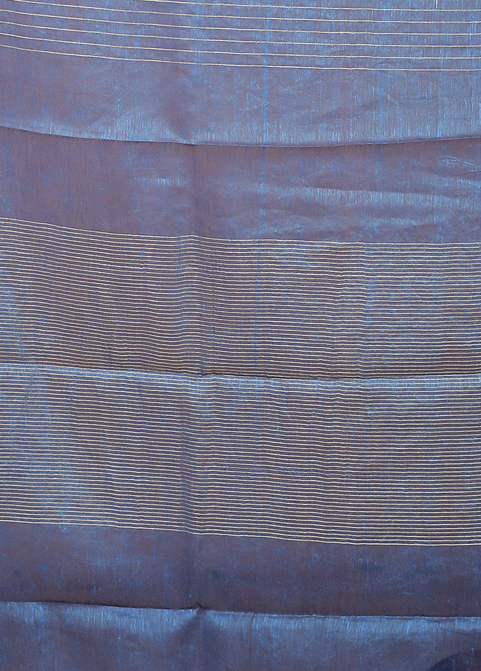 Maroon Linen Silk Saree With Blouse Piece