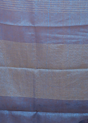 Maroon Linen Silk Saree With Blouse Piece