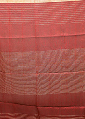 Green Linen Silk Saree With Blouse Piece