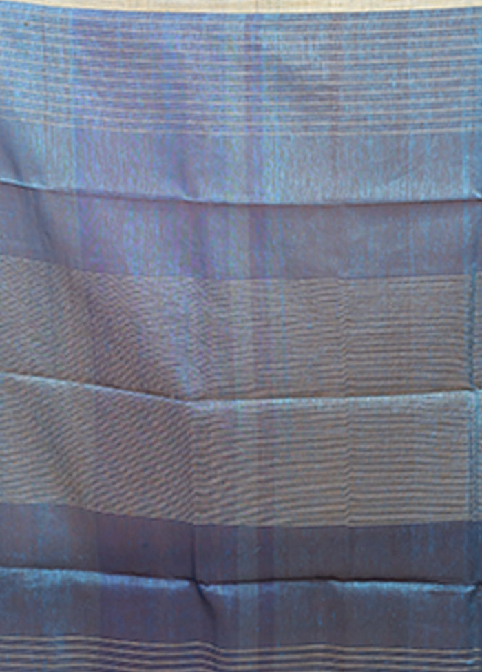 Rust Linen Silk Saree With Blouse Piece
