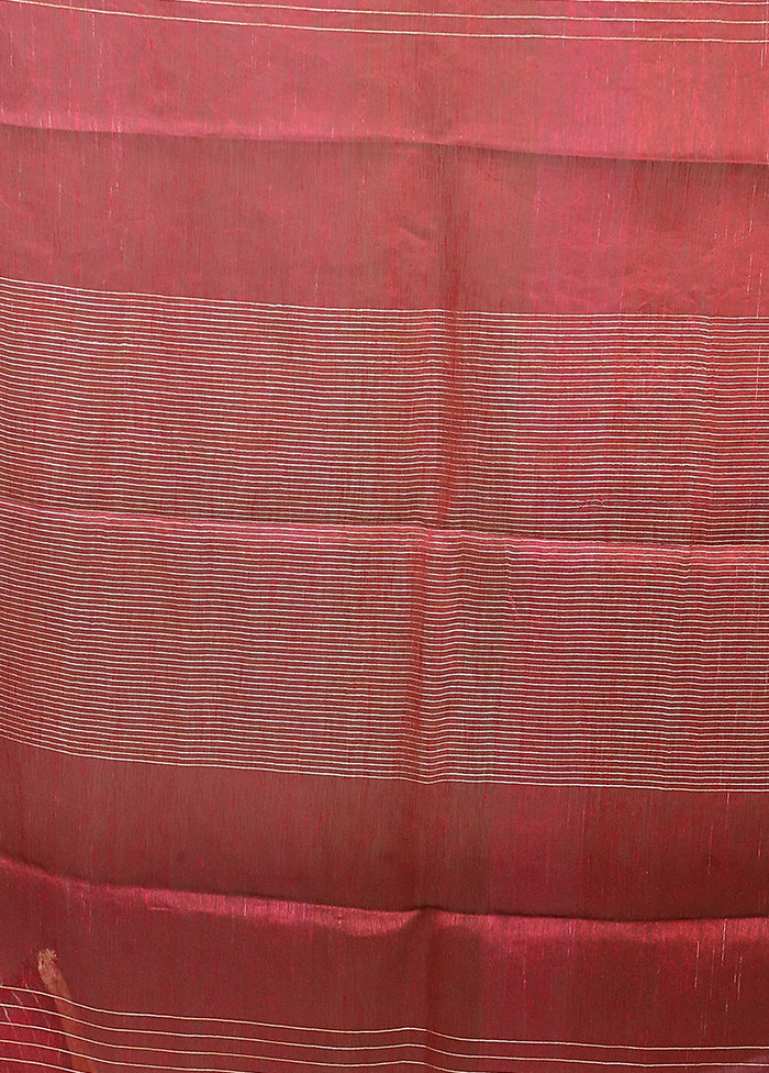 Purple Linen Silk Saree With Blouse Piece
