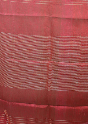 Purple Linen Silk Saree With Blouse Piece