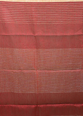 Yellow Linen Silk Saree With Blouse Piece