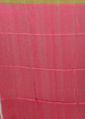 White Linen Silk Saree With Blouse Piece